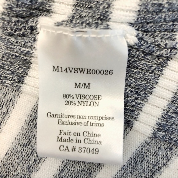 Marie Claire Oversized Relaxed Fit Casual Strips Gray Scoop Neck Sweater. Medium - Picture 7 of 15